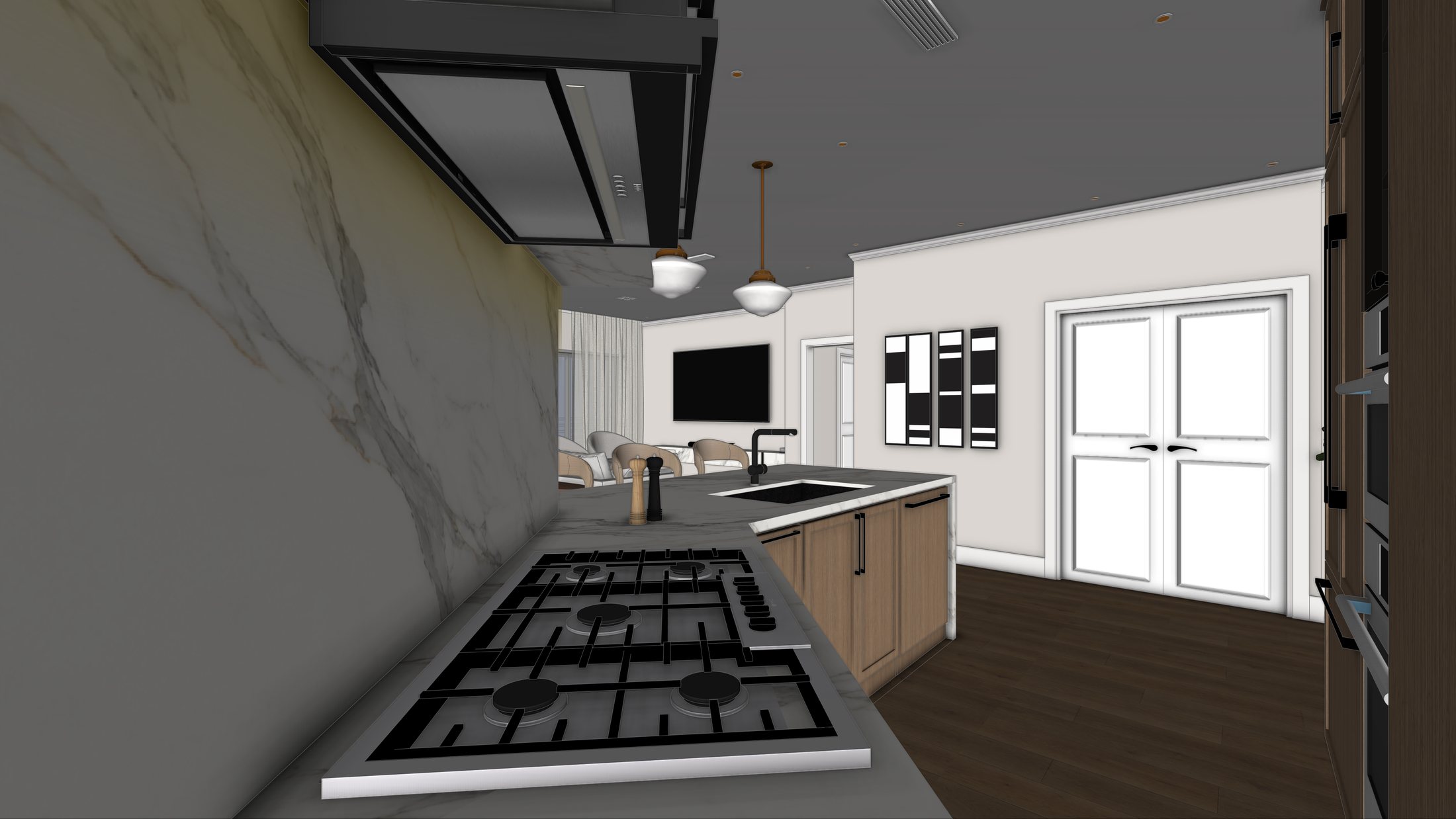 Modelo de la cocina en SketchUp