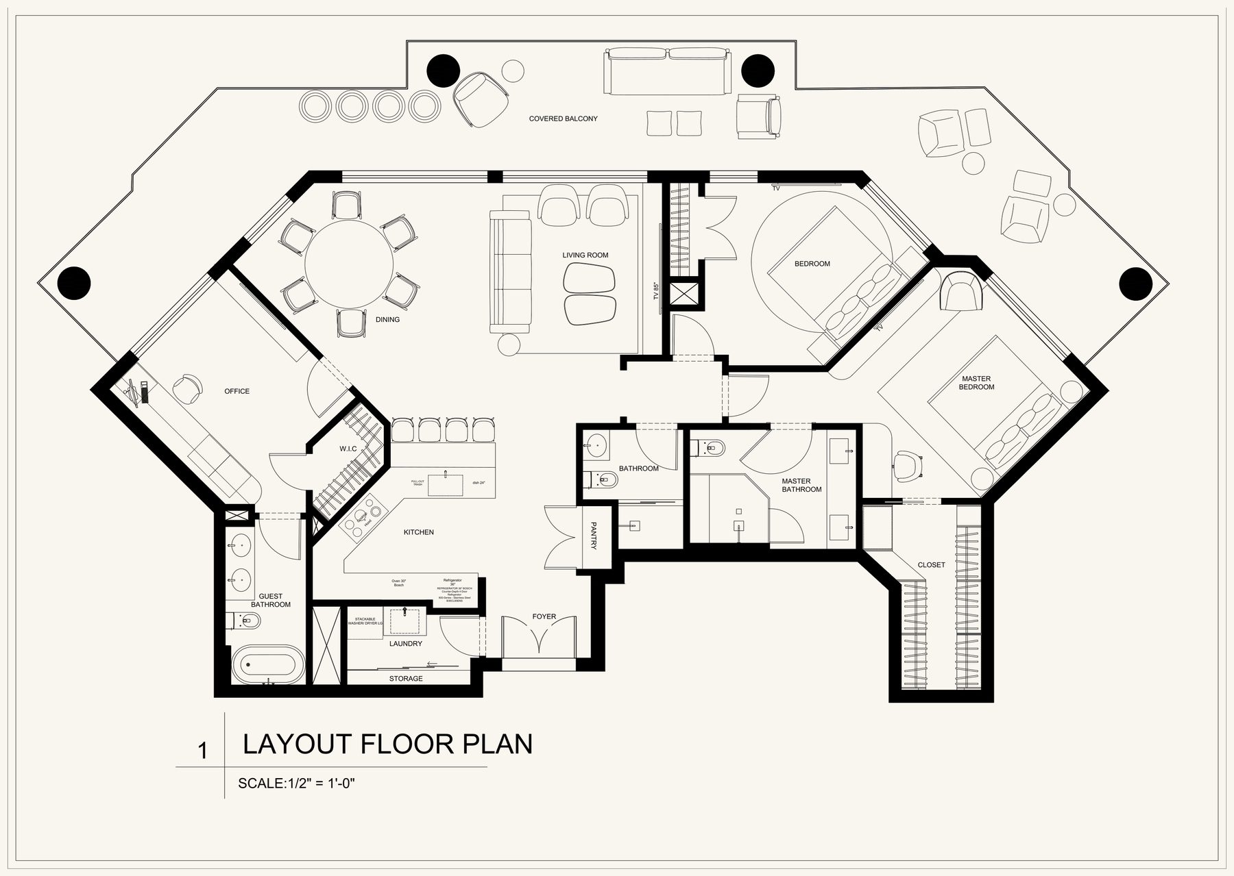 Planta de distribución del apartamento de Tampa